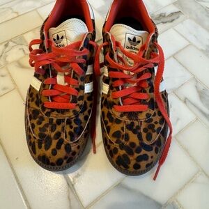 Adidas Sneakers with Leopard and Red